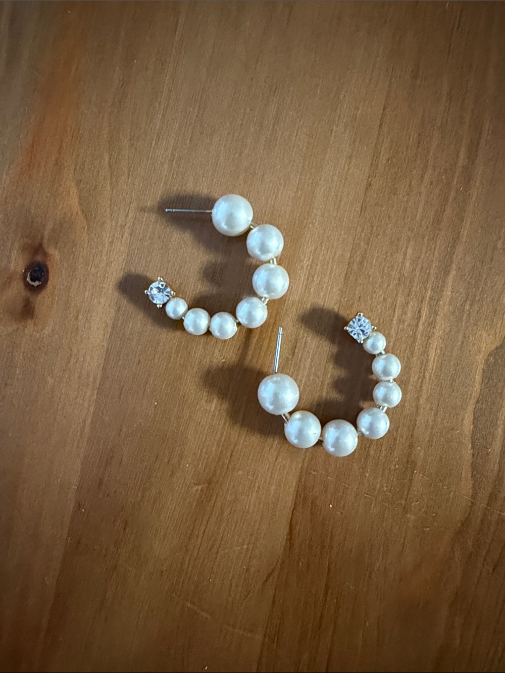 J. Crew Pearl Hoop Earrings